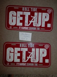 Alabama Crimson Tide License plate lot (2) NEW VTG NCAA Football  - Picture 1 of 4