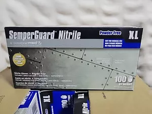 100 Sempermed INIPFT105 SemperGuard Nitrile Glove, Powder-Free, X-Large, Blue - Picture 1 of 2