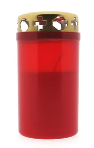 50 Grabkerzen | rot | Größe 3 | mit Deckel | 44 h Brenndauer | Grablicht - Bild 1 von 3