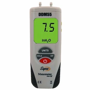 Supco DDM55 Dual Input Digital Manometer , -55 to 55" Range, 0.01" White - Picture 1 of 1