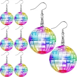 Henoyso 4 Pairs Light up Disco Ball Earrings LED 60s 70s... - Picture 1 of 4