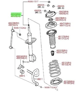 Toyota Camry LE, XLE 2.4L 2007 - 2009 Front Struts Set Genuine OEM OE - Picture 1 of 1