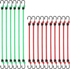 Cartman 8mm 16Pack Bungee Cords, 6pcs 32"& 10pcs 24" with Steel Hook - Picture 1 of 6