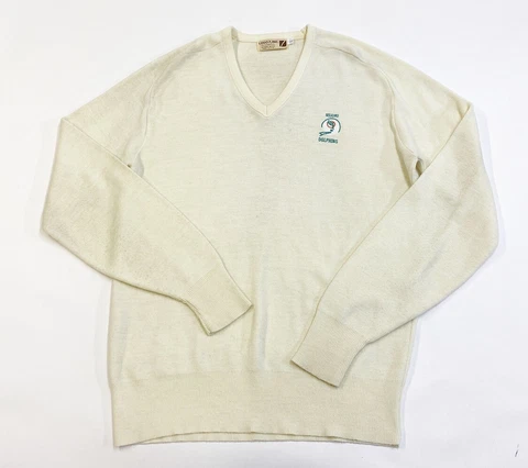 Vintage Miami Dolphins Sweater Men’s Large Made In USA V Neck Cover