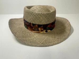 Vintage Beaver Brand Men's Twisted Seagrass Gambler Hat with Pleated Band - Picture 1 of 5