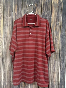 Camisa polo de golf Nike para hombre talla 3XL rojo vino rayas manga corta deportes al aire libre - Imagen 1 de 15