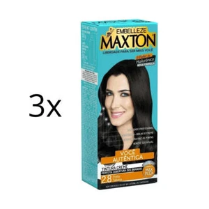 Lot of 3 Cream Dye 2.8 Black Tobbaco Hair Color Toning Tint 50g Maxton - Picture 1 of 3