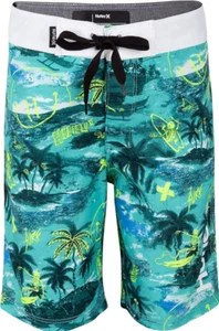 Hurley Tropical Doodle Twist Print Swim Board Shorts Drawstring Boys Size 6 - Picture 1 of 7