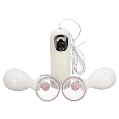 Double Vibrating Nipple Suckers w/ Remote, Suction Nipple Vibrator, 7 Speed - Image 1 of 4