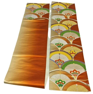 Kimono japonés vintage Fukuro Obi seda naranja bordado caro 165,3 x 11,8 pulgadas - Imagen 1 de 23