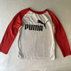 PUMA Boys Long Sleeve Shirt Red And White Size T6 Made In Egypt - Picture 1 of 13