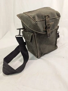 Vintage 40's WWII Era English Army Shoulder Bag 100% Cotton Brass Hardware - Picture 1 of 8