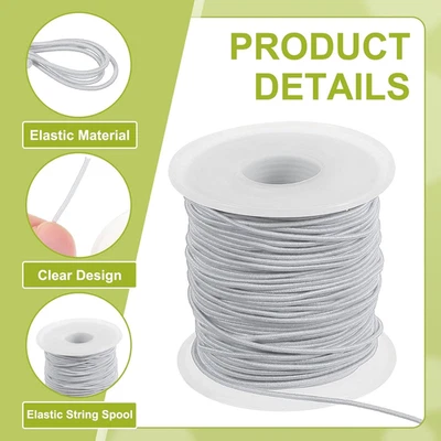 Elastic String for Bracelet 164 Ft/50 Meter Length 1.2 mm Dia, 2 Roll Sturdy ... - Image 1 of 4