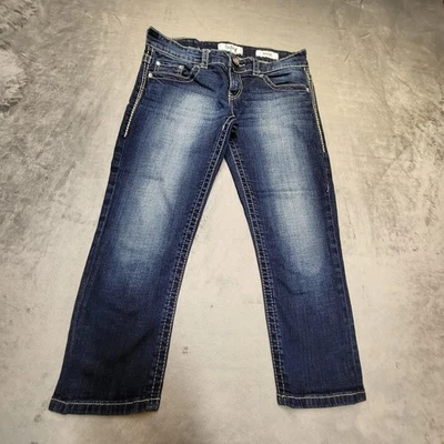 Jeans Daytrip para mujer 28 azul Acuario elástico recortado denim tiro medio desgastados Foto 1 de 4