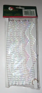 Vintage Kurt S. Adler Girlande irisierende Perlen 9 Fuß - 2,7 Meter - Bild 1 von 3