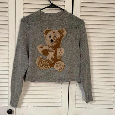 Warm, Snuggly Teddy Bear Aqua Blues Sweater Women’s Small - Image 1 of 4