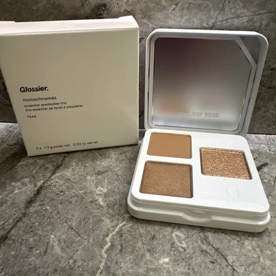 Glossier Monochromes Essential Eyeshadow Trio - Teak - Refillable NEW RRP £22 - Image 1 of 4