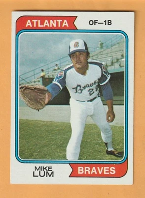 Mike Lum Atlanta Braves 1974 Topps #227 BYU Cougars Honolulu Hawaii - Image 1 of 2