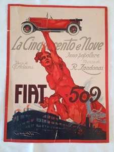 FIAT 509 La Cinquecento e Nove Inno Popolare Spartito Musicale 1925 Codognato - Imagen 1 de 15