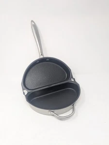 Large Double-Sided Nonstick 10" Folding Frittata and Omelette Pan Aluminum - Picture 1 of 11