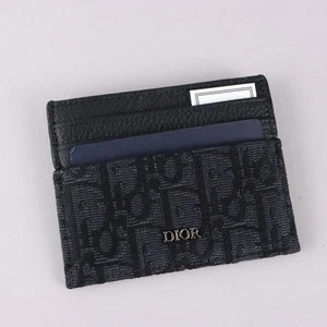 Dior Portacarte Uomo Tela Jacquard Pelle Scatola Francia Second Hand Originale - Foto 1 di 6
