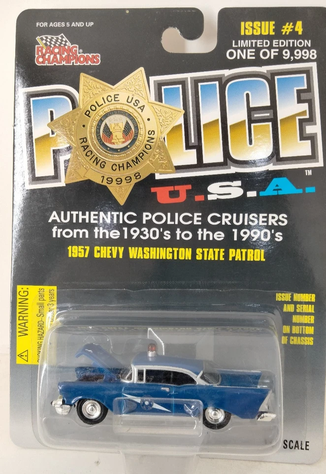 Racing Champions Police USA 1957 Chevy Bel Air Washington State Patrol MOC 1998