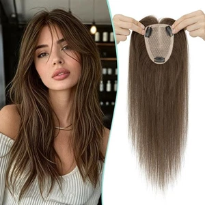 Benehair Real Human Hair Toppers for Women - Silk Base, 9 * 12CM, No Bangs, 150% - Picture 1 of 2