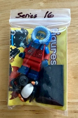 LEGO Minifigura Minifigura Serie 16 71013 Fotógrafo de Vida Silvestre con Pingüino Foto 1 de 2