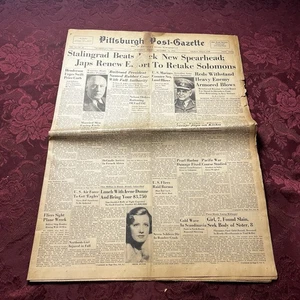 Vintage Pittsburgh Post-Gazette Newspaper 9-16-1942 - Stalin Beats Back New… - Picture 1 of 15