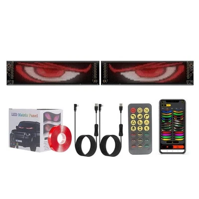 2x RGB LED Display Boards 374x92mm USB App Control Linkable Message Signs - Image 1 of 4
