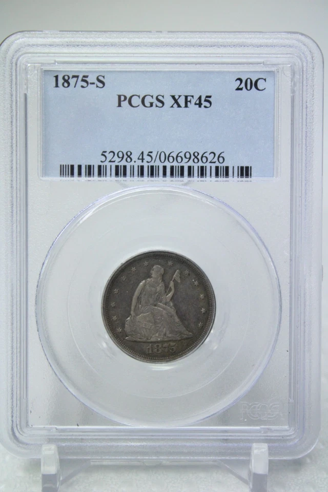 1875-S Seated Liberty Twenty Cent 20C PCGS XF45 #8626 - Image 1 of 4