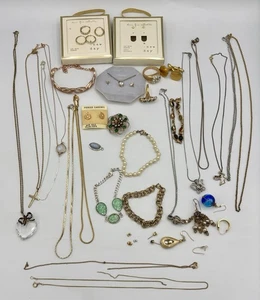 Lotto misto di placca oro HGE gioielli collane bracciali gemelli e altro - Foto 1 di 7