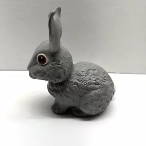 Ceramic Gray Easter Bunny Rabbit Matte Finish 1970's Big Eyes Vtg Hand Painted - Picture 1 of 8