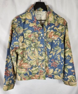 Giacca leggera vintage Norm Thompson donna M casual chambray cotone floreale - Foto 1 di 7