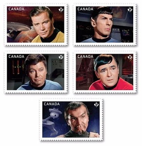 DIE CUT = STAR TREK 50th = Set of 5 BKLT stamps MNH Canada 2016 #2917i-2921i - Bild 1 von 1