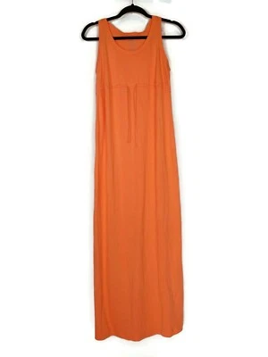 Gap Maternity Orange Stretch Sleeveless Drawstring Empire Waist Maxi Dress Sz XS - Image 1 of 3