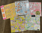 Lot of Vintage Rust Craft Wrapping Paper Gift Wrap Baby Girl Retro 70s Pinks NEW
