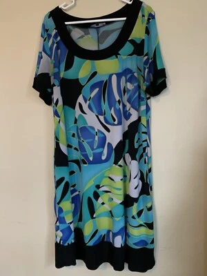 Tiana B Dress Size 2X Scoop Neck Short Sleeve Pullover Stretchy - Image 1 of 4