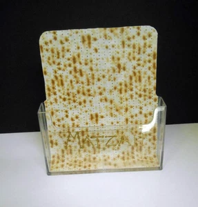 Embellished by Me/One-of a Kind~Clear Acrylic Open Matzah Stand-Up Tray/Holder - Picture 1 of 6