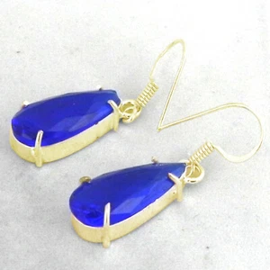 925 Sterling Silver Chalcedony Silver/ Gold / Rose Gold Plated Earrings Gift - Picture 1 of 9