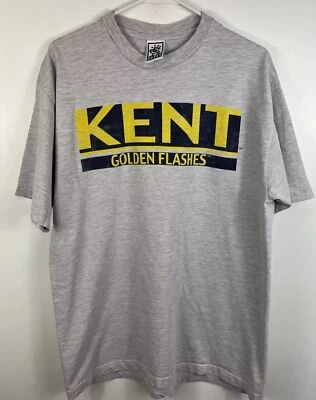 Vtg Kent State University Golden Flashes Tshirt Gray Lrg KSU Light Paint Hits - Image 1 of 4
