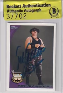 Sgt. Slaughter Signed 2010 Topps WWE Legends Card #89 BAS COA AWA NWA Autograph - Picture 1 of 24