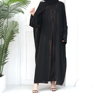 Islamische Abaya muslimische Damen offen Kimono Strickjacke Ramadan Maxikleid Kaftan Dubai - Bild 1 von 26