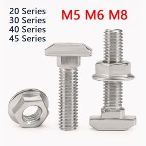 T-Bolt for Aluminium Extrusion Profile fits 20, 30, 40, 45 Series - M5, M6, M8 - Picture 1 of 12