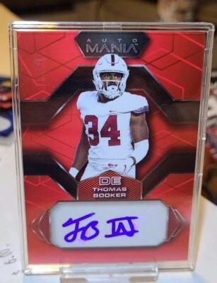 Thomas Booker 2022 Wild Card Auto Mania RC ORANGE #SQ43 Stanford Texan Autograph - Image 1 of 2