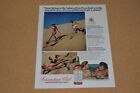 1974 Vintage Print Ad Sand Skiing Sahara Sand lady man romance Canadian Club