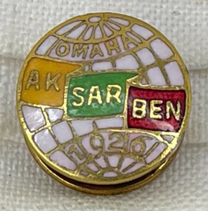 1926 Vintage Aksarben Ak-Sar-Ben Membership Lapel Pin Omaha Nebraska NE - Picture 1 of 3