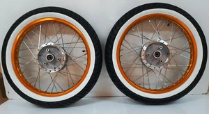 Simson 2xRad Räder Alufelge elo gold Weißwand S51 S50 KR51 Schwalbe Reifen chrom - Bild 1 von 6