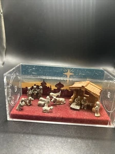 1983 HUDSON MINI WORLD ZINN KRIPPE SET EIN KIND WIRD GEBOREN: KÖNIG DER KÖNIGE EUC  - Bild 1 von 24