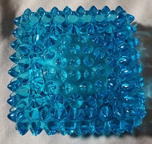 Vintage 3" Fenton Schuhnagel Aquamarin quadratisch offen Salzkeller - Bild 1 von 4